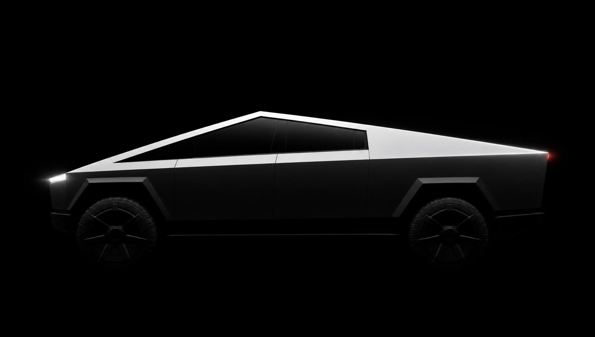 Tesla Cybertruck Cyberbeast — sylwetka boczna